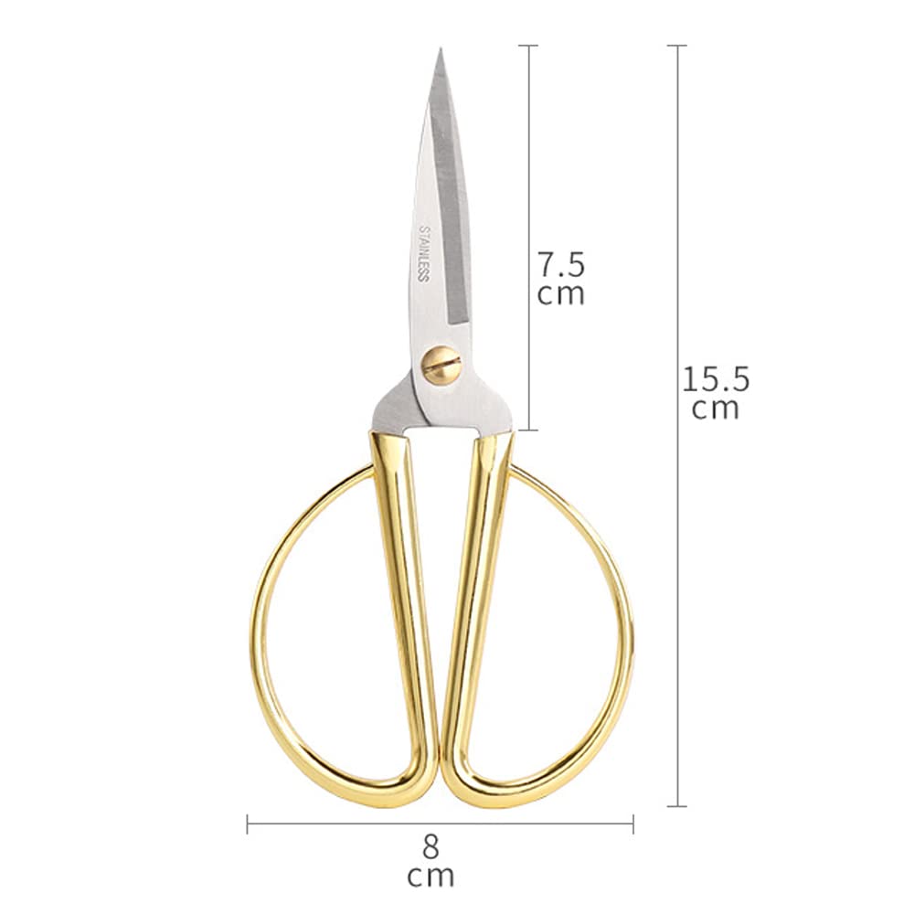 Tijeras de costura de acero inoxidable de 6 pulgadas, tijeras afiladas para bordado, costura, manualidades, trabajos de arte y uso diario para el hogar, oficina, escuela, color dorado