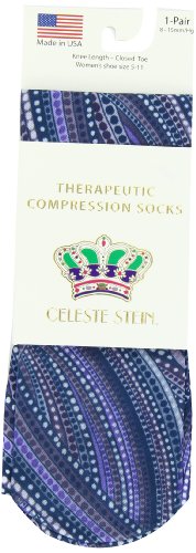 Image of Celeste Stein Therapeutic Graduated Women Compression Socks, Diabetic Socks For Womens, 8-15 mmHg For Regular Calf