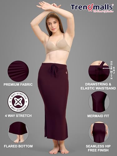 Image of TRENDMALLS Women's Polyester Spandex Saree Shapewear Petticoat for Women, Cotton Blended,Petticoat,Skirts for Women,Shape Wear Dress for Saree Shaper