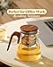 ZENS Magnetic Tea Pot, Enchanted Glass Teapot with Infuser and Magnetic Suction Lid for Mess-Free Loose Tea Diffusers, Walnut Wood Handle, Tea Lovers Gifts