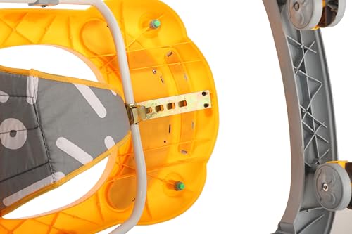 Image of JoyRide Spinny Spinner 8 Wheels Baby Walker, Adjustable Height,Parentle Handle, Comfortable Seat, Music and Light, 360 Degree Rotation, Maximum Weight: 12 kg (Yellow Grey)