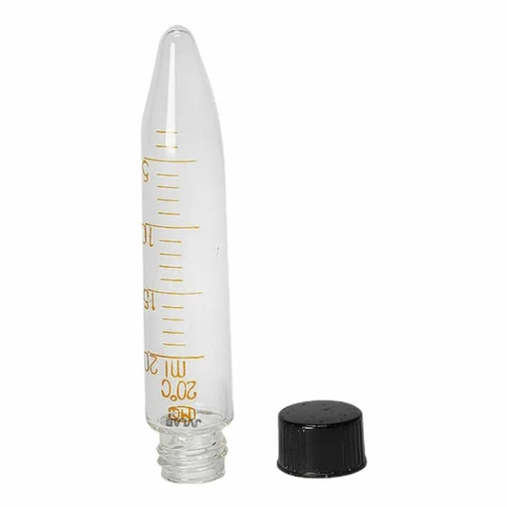 Instrumentos y Equipos de Laboratorio 5 tubos de centrífuga de vidrio de 20 ml con tapón de rosca y escala, diámetro del tubo: 18 mm/20 mm.(Tip Bottom)