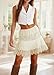 Women's Lace Mini Low Rise Pleated Ruffle Half Slip Skirt Y2K Casual Elastic Layered Trim Short Skirts Underskirt(Black and Beige L)