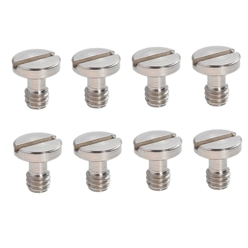 TOYZFRIENDY 8 pezzi Viti Treppiede Fotocamera in Ferro Nichelato Resistente Accessori per Montaggio Rapido DSLR e Videocamere
