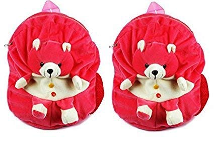 blue tree Boy's and Girl's Soft Plush Material Teddy Cartoon School Bag (Age 2 to 6 Year, Multicolour Pack)