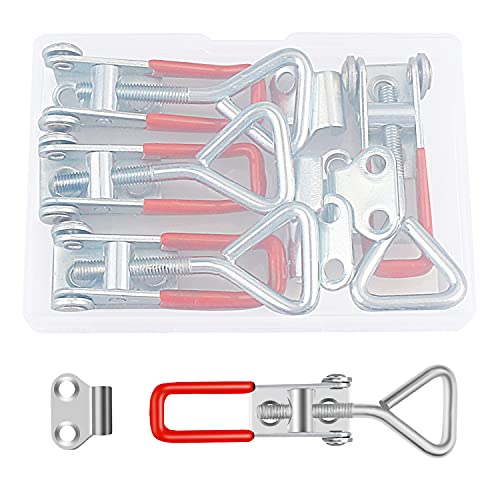 4 Stück Spannverschluss, Hebel Verschluss Hebel Kistenverschluss Eckbefestigung Sicherheitsschnalle Türriegel für Kisten Schrank Schublade Tür Fenster 100 kg