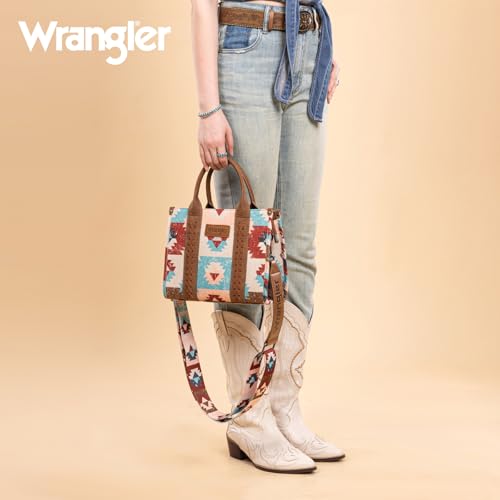 Image of Wrangler Purse Western Aztec Tote Bag Women Top Handle Handbags with Detachable Strap | Western