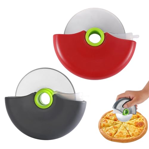 Roulette à pizza amusante avec protection des doigts, Avec protection de la lame et ergonomique Couleurs vives, Forme mignonne