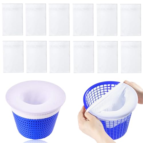 Ajuanbazha Prefiltre Skimmer Piscine Pack de 30 Pièces, Prefiltre Skimmer Réutilisable pour Paniers de Piscine, Capture Débris, Feuilles et Cheveux, Idéal pour...