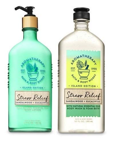 Bath and Body Works SANDALWOOD EUCALYPTUS DUO Gift Set Aromatherapy STRESS RELIEF ~ Shower Gel & Body Lotion