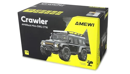 Amewi AMXRock Mini-D90 Scale Crawler 4WD 1:16 RTR schwarz inkl. Fernsteuerung, Akku, Ladekabel