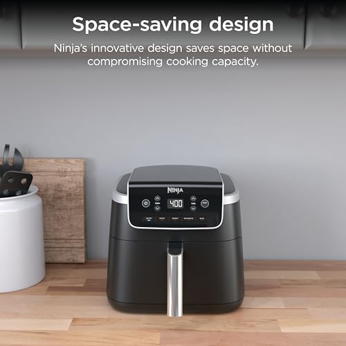 Image of Ninja | Air Fryer | 5 Quart Capacity | 5-in-1 Air Fry, Bake, Broil, Reheat & Dehydrate, Air Crisp Technology, Nonstick Basket & Crisp Plate | Gray | AF142