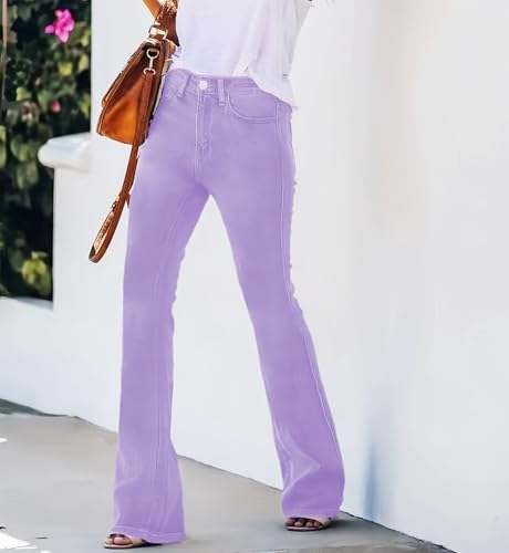 Womens High Waisted Jeans Flare Stretch Boyfriend Bootcut Casual Denim Pants3