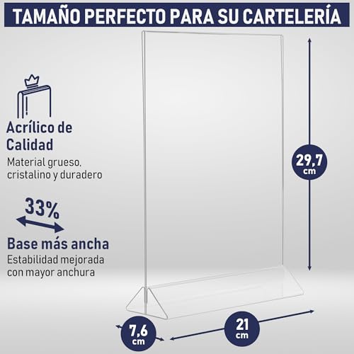 Soporte de acrílico para letreros A4 Dasher Products, marcos de menú estilo retrato para eventos 2