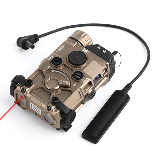 Qitoump Tactical Red Laser Sight Aluminum Alloy Airsoft PEQ with 8 Modes PEQ Box IR Laser for AEG GBB CQB Suitable for 20mm Picatinny Rail