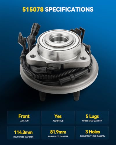 Image of PHILTOP Front 515078 Wheel Bearing Hub Assembly 5 Lugs for Ford Explorer
