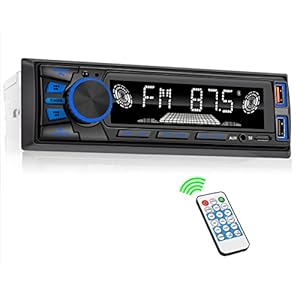 Car Radio Bluetooth Single DIN Car Stereo Audio, Car Audio with Handsfree and App Control,Supports FM/ MP3/SD/AUX/Dua USB/EQ/Quick Charge | Not a CD Player