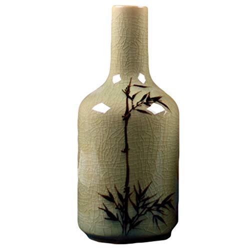 Jarrones Floreros Florero Oriental Flor de cerámica Flor de cerámica Insertar Insertador Ilustración Creativa IKEA Florero Único Salón Ornamento Decoración (Size : L)