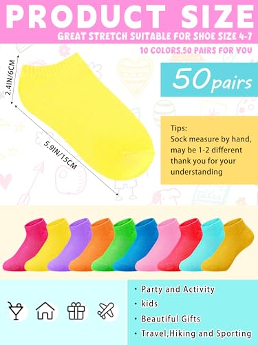 Giegxin 50 Pairs Small Socks Bulk Low Cut Cotton, Multicolor by Giegxin - Image 6
