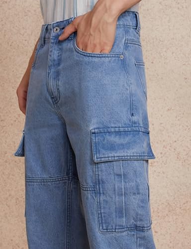 Image of Amazon Brand - Symbol Men's Baggy Cargo Jeans (Loose Fit | 100% Cotton)