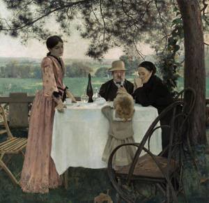 Peinture à l'huile Aux Beaux Jours de Jules Alexis Muenier, l'éclat de la nostalgie sur toile