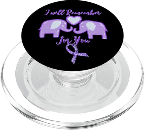 Alzheimer Awareness Purple Elephant Dementia Alzheimer PopSockets PopGrip pour MagSafe