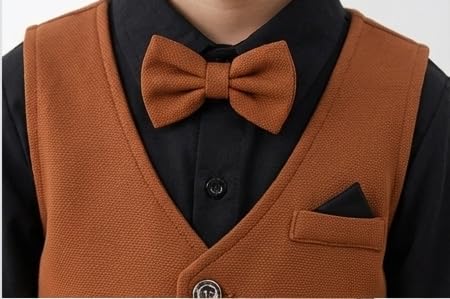 Image of Cotton Blend Classic 3-Piece Formal Suit Set for Baby Boy | Regular Fit & Stylish with Shirt, Pant & Jacket | Toddler Full Sleeve Outfit | Comfortable & Ideal for Summers, Outings & Events