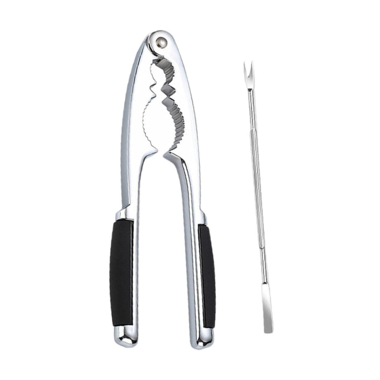 Ciieeo 2-piece Nut Clip Set Walnut Cracking Tool Seafood Tong Sturdy Zinc Alloy Portable