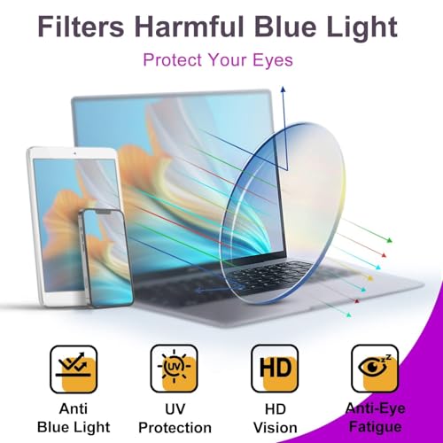 Image of VISOONE Blue Light Blocking Glasses Square with Anti Computer Glare for Gaming Women and Men MONTANA