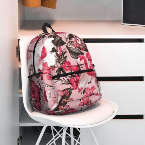 Sac à dos confortable et décontracté au design flamant rose