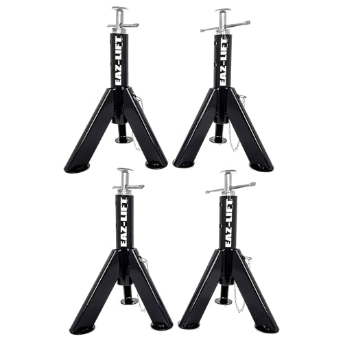 EAZ Lift Adjustable Telescopic RV Jack Stabilizer Stand Pair Powder Coated Steel Accessory Tool, 16 to 30 Inches, 6,000 Pound Capacity (2 Pack)