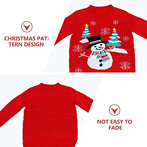 KESYOO Boneco de Neve Feminino Floco de Neve Suéter de Natal de Manga Longa Com Tema de Natal Tricô