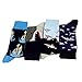 HSELL Mens Fun Patterned Dress Socks Funny Novelty Crazy Design Cotton Socks Gift for Men (4 Pairs - Shark)