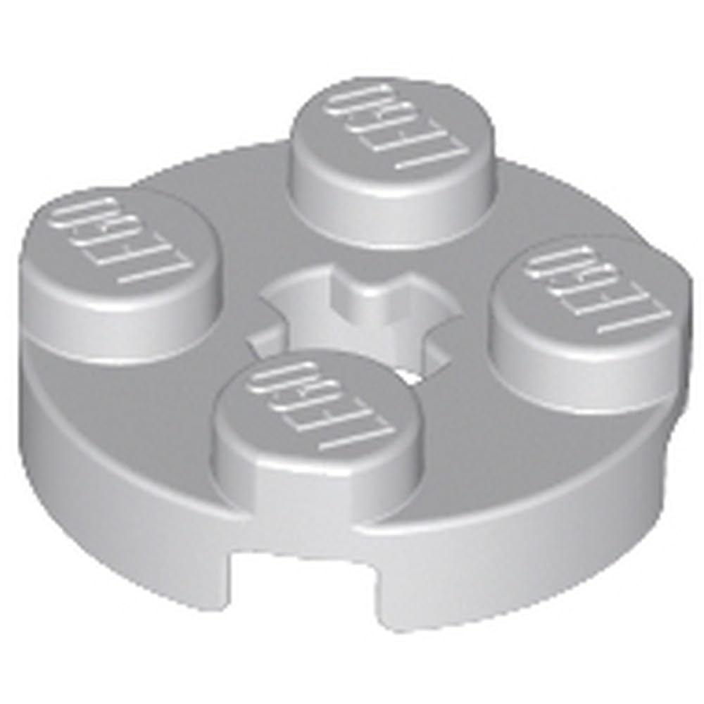 LEGO Round Plate 2 x 2 with Axle Hole, Part 4032 (Light Bluish Gray, 10, count)