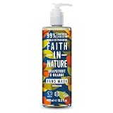 Faith in Nature Natürliche Grapefruit & Orange Flüssigseife, Belebendes, Vegan & Ohne Tierversuche, Frei von Parabenen und SLS, 400 ml