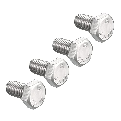 Image of sourcing map M14 Hex Bolt M14-2 x 25mm 304 Stainless Steel 4.8 Grade Fully Threaded Hexagonal Head Screw Bolts 4pcs