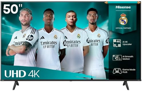 Hisense 50-Inch 4K UHD Smart TV (50A61Q 2025) VIDAA OS | Dolby Atmos & Dolby Audio | Game Mode PLUS (VRR ALLM) | 4K AI Upscaler Voice Remote Wi-Fi Bluetooth HDMI eARC
