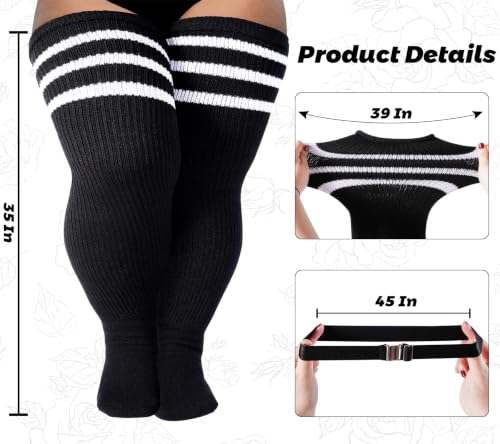 Image of LOUSGUTA Plus Size Thigh High Socks for Thick Thighs- Extra Long Womens Cable Knitted Over Knee High Leg Warmer