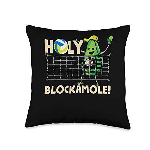 Holy Blockamole Volleyball Player Blocker Guacamole Avocado Throw Pillow