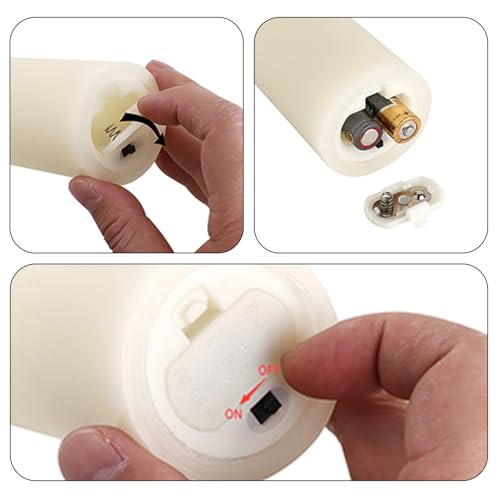 Image of Halloween Flameless Candles Battery Operated LED Candles with Timer and Remote, Pack of 9 Real Wax Pillar Candles Flickering Candle for Home & Holiday Romantic Decor