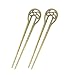 Honbay 2PCS Fashion Long Hair Decor Antique Bronze U-Shape Hairpins Hair Sticks Hair Forks