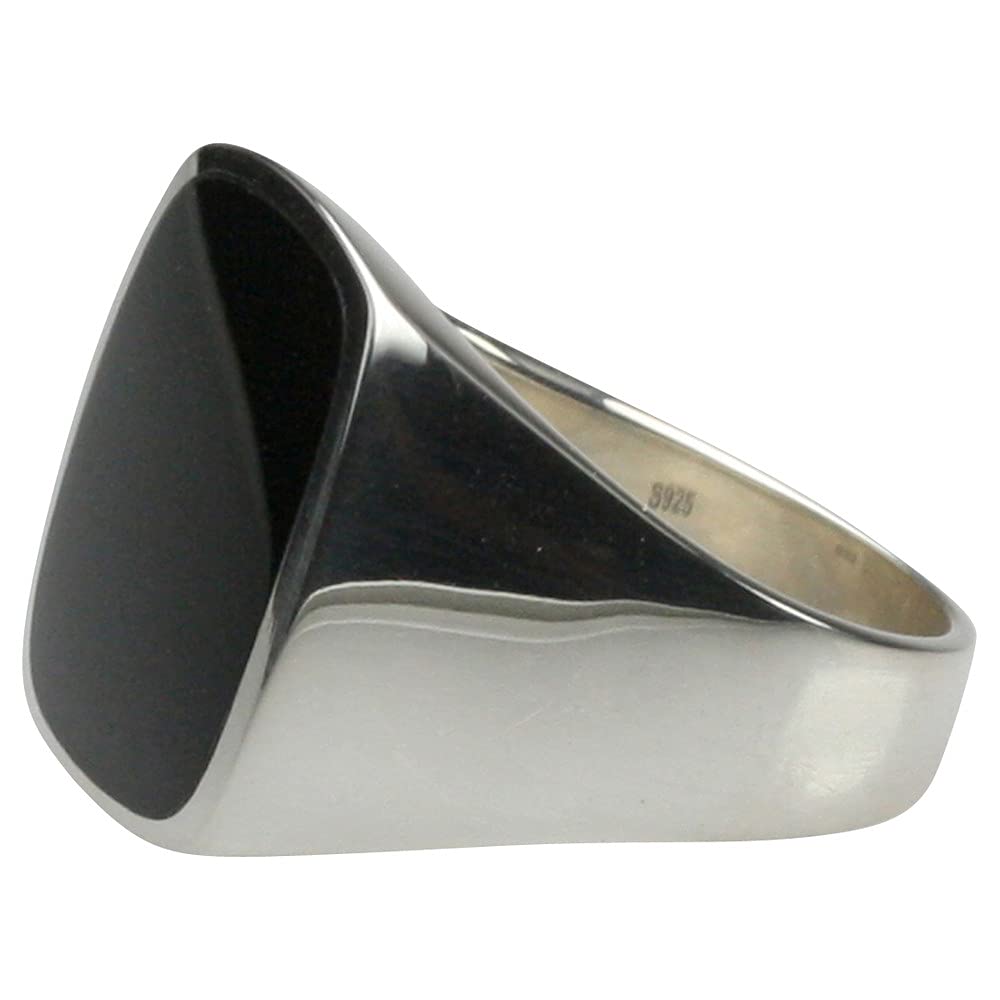 Massiver Siegelring aus Silber 925 mit Onyx