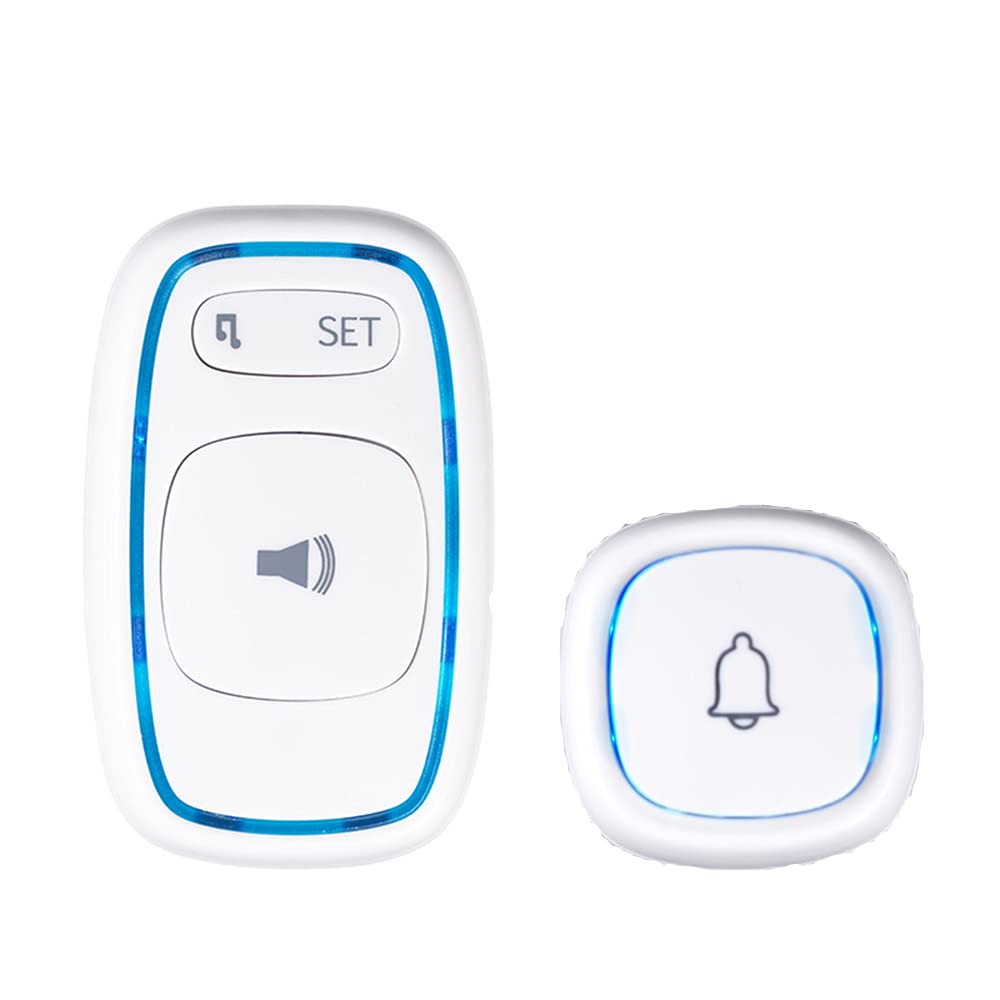 Timbre InaláMbrico Enchufe De Pared Inalámbrico, Diseño De Timbre a Prueba De Agua De 4 Volúmenes Con LED Intermitente Blanco Ideal Para Timbre De Entrada De Puerta Enchufable Adecuado Para Familias