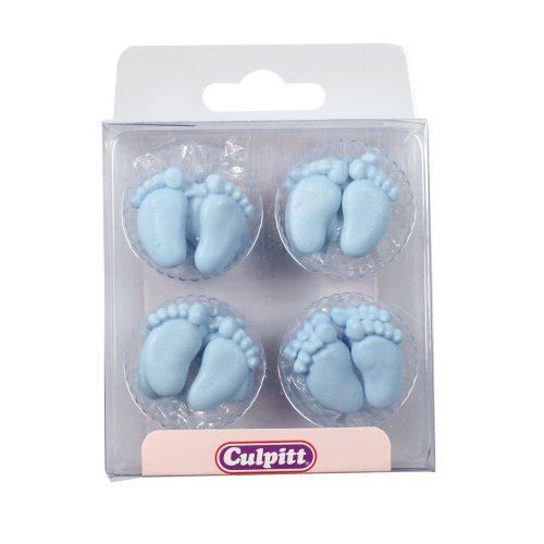1 X Baby Feet Cake Decorations - Blue
