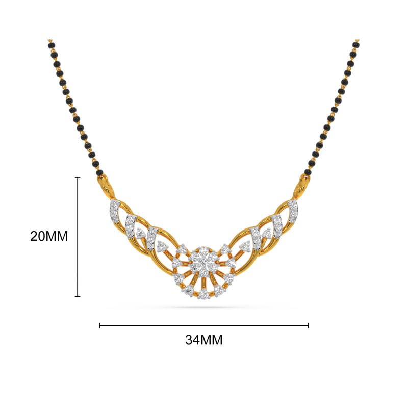 Image of KISNA JEWELS 14KT|18KT BIS Hallmark Pure Gold and Diamond Mangalsutra For Women
