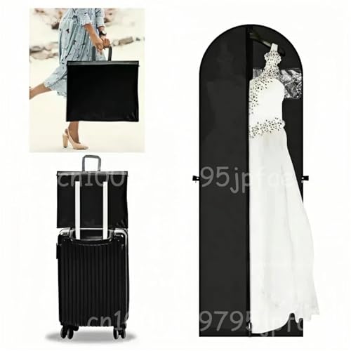 Hanging Garment Bag 60x180cm Wedding Dress Garment Bags for Dress Jacket Clothes Coat Dustproof Protector Cover Clothes Dust Cover Travel Bag 2PCS(White)3
