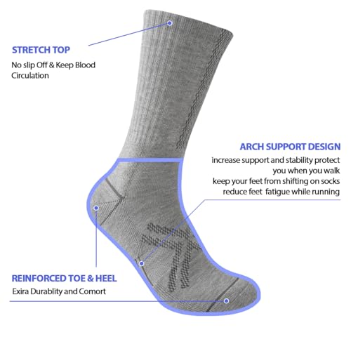 JOYNÉE 12 Pairs Mens Athletic Crew Socks Cushioned for Men Sports Running-Arch Support,Multicolor 4,Sock Size:10-132