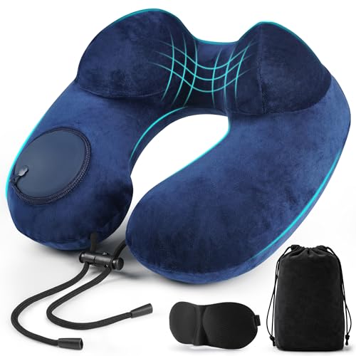 KUOGAS Cuscino da Viaggio Gonfiabile, Cuscino Aereo, Cuscino da Viaggio