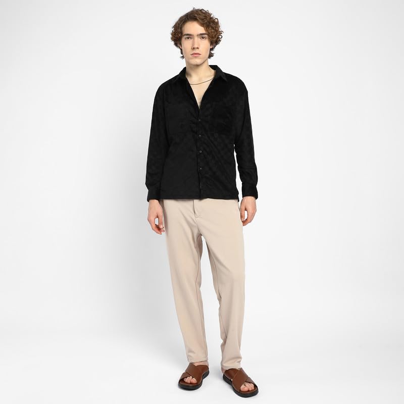 Image of CAHOOT Men's Shacket for Casual Wear | Spread Collar | Long Sleeve | Button Closure | Overshirt /Shacket Crafted with Comfort Fit for Everyday Wear