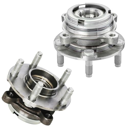 Image of Detroit Axle - 2pc Front Wheel Bearing Hubs for 2015-2021 Nissan GT-R Wheel Bearing and Hubs Assembly 2016 2017 2018 2019 2020 Replacement Pair Hubs